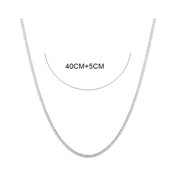 2022 Popular Silver Colour Sparkling Clavicle Chain Choker Necklace Collar For Women Fine Jewelry Wedding Party Birthday Gift - Image 4